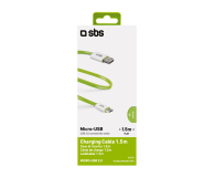 SBS microUSB - USB 1,5m plaski zielony - 1442486 - zdjęcie 1